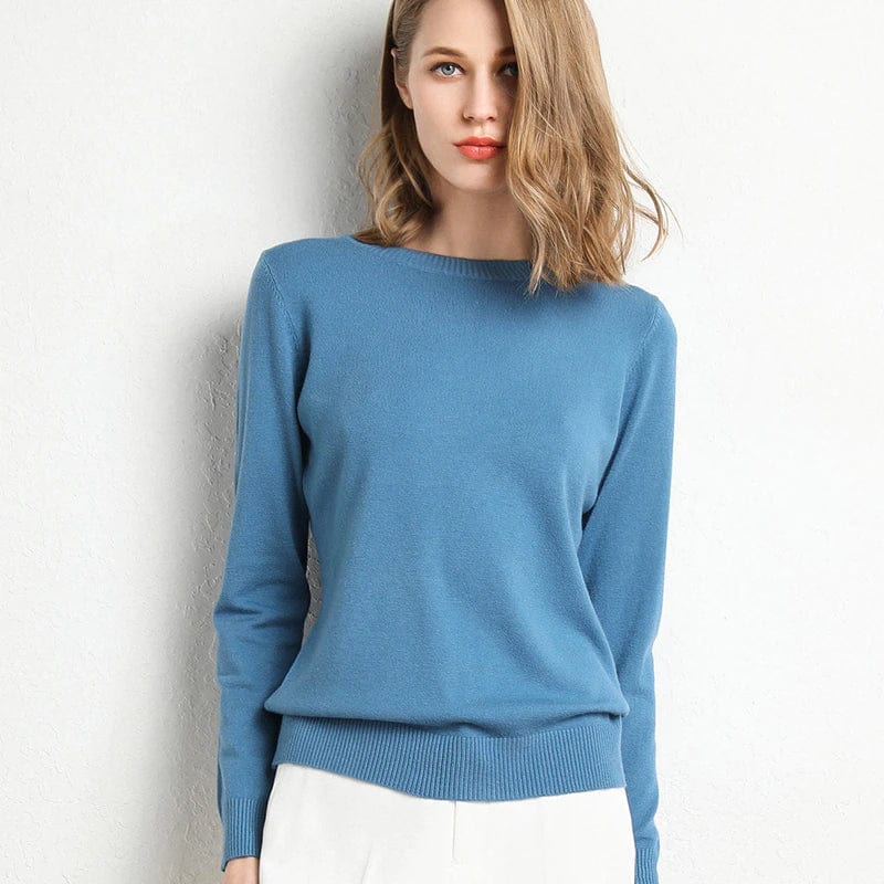 Dames Trui Ronde Hals Gebreide Trui Elegante Dames Trui