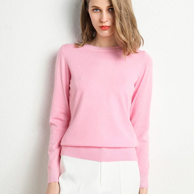 Dames Trui Ronde Hals Gebreide Trui Elegante Dames Trui