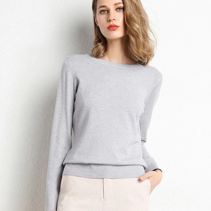 Dames Trui Ronde Hals Gebreide Trui Elegante Dames Trui