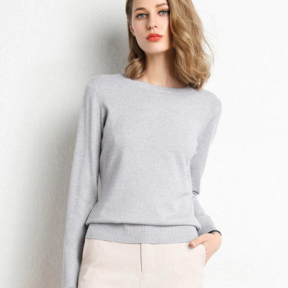 Dames Trui Ronde Hals Gebreide Trui Elegante Dames Trui