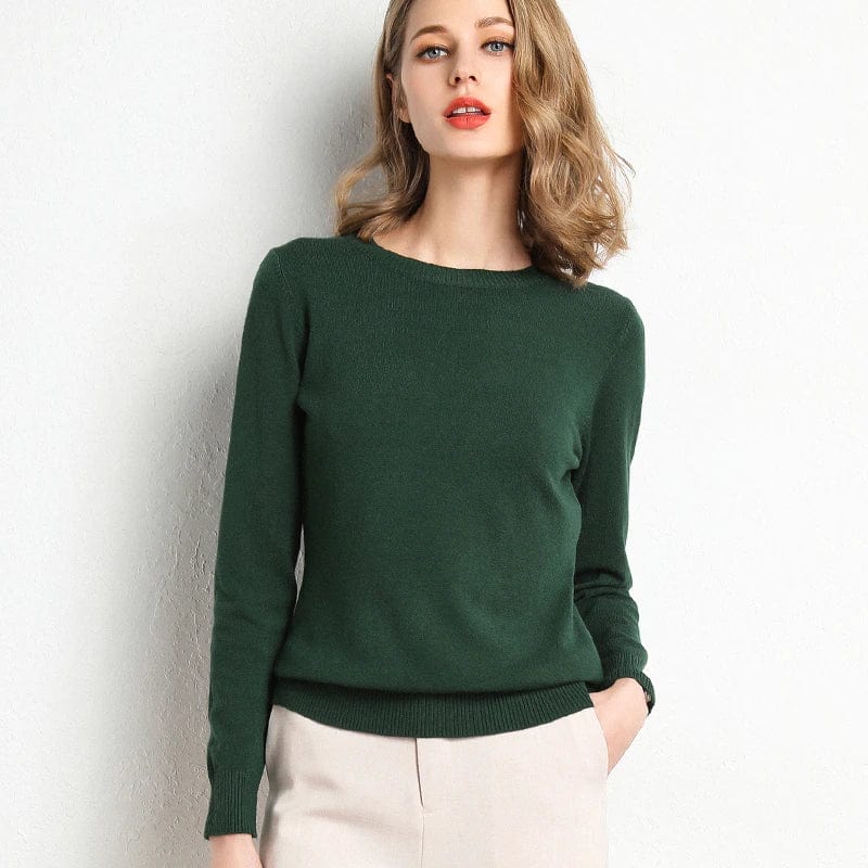 Dames Trui Ronde Hals Gebreide Trui Elegante Dames Trui