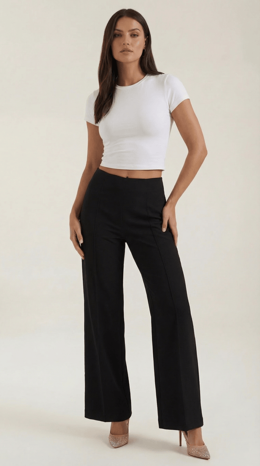 Dames Pantalon Wide Leg – Hoge Taille Elegant