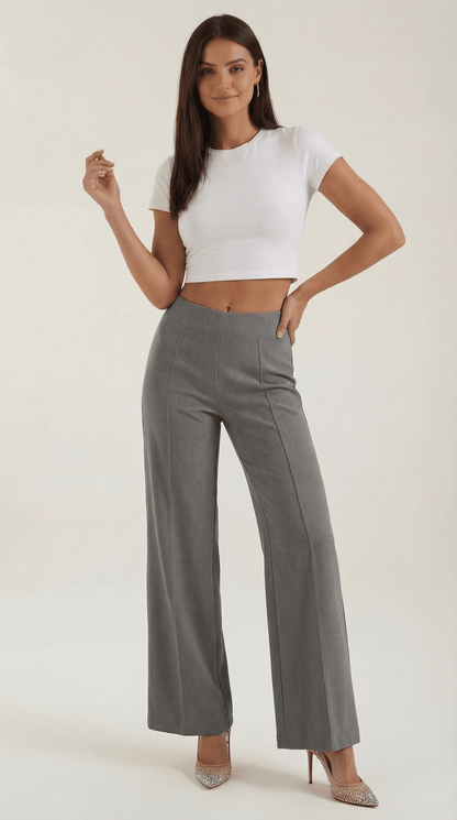 Dames Pantalon Wide Leg – Hoge Taille Elegant