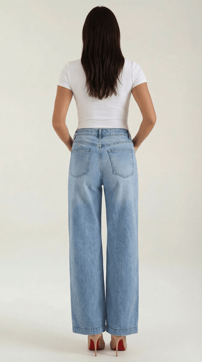 Dames Wide Leg Jeans – Hoge Taille Denim
