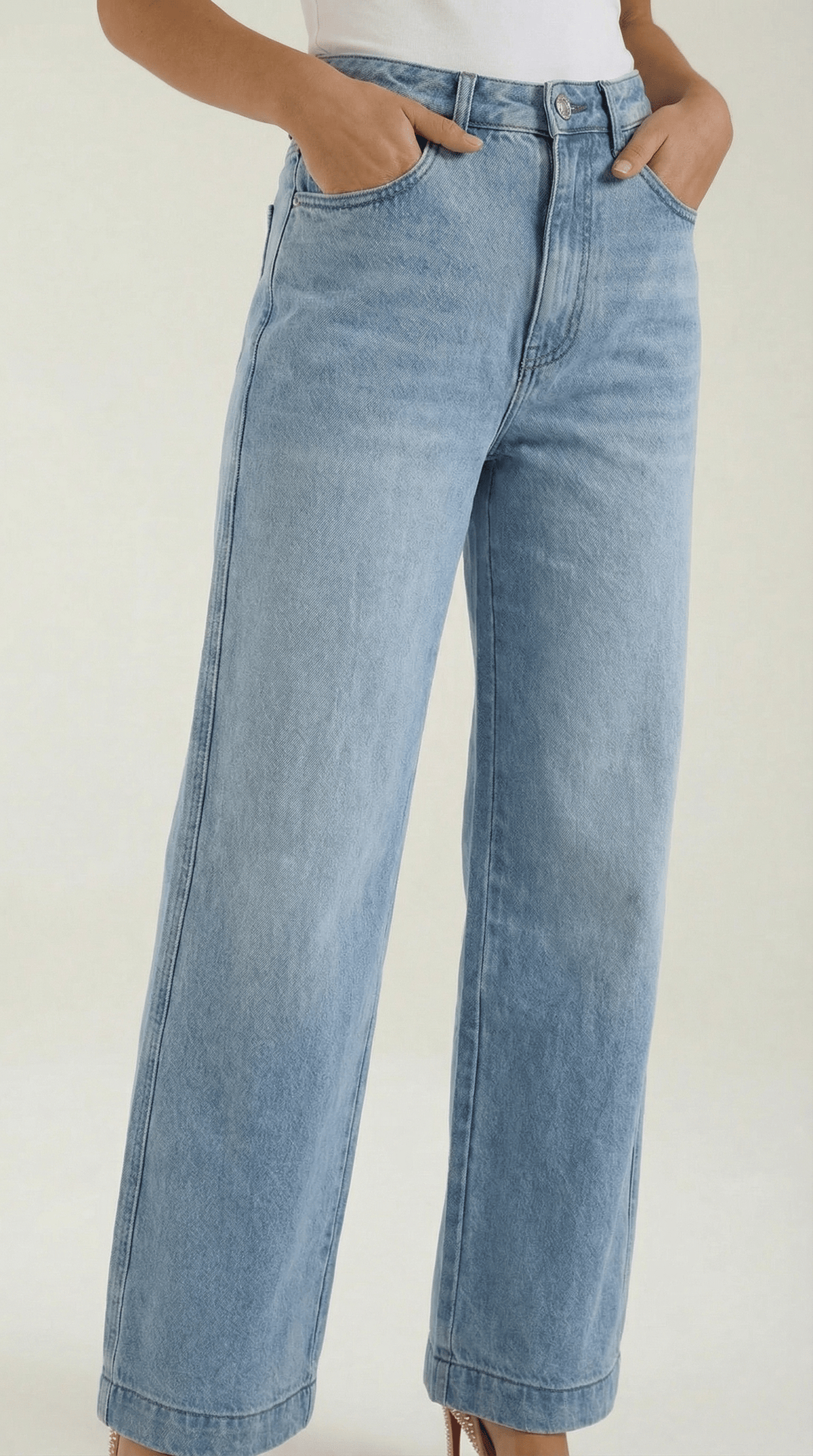 Dames Wide Leg Jeans – Hoge Taille Denim