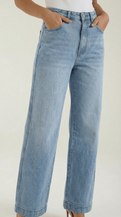 Dames Wide Leg Jeans – Hoge Taille Denim