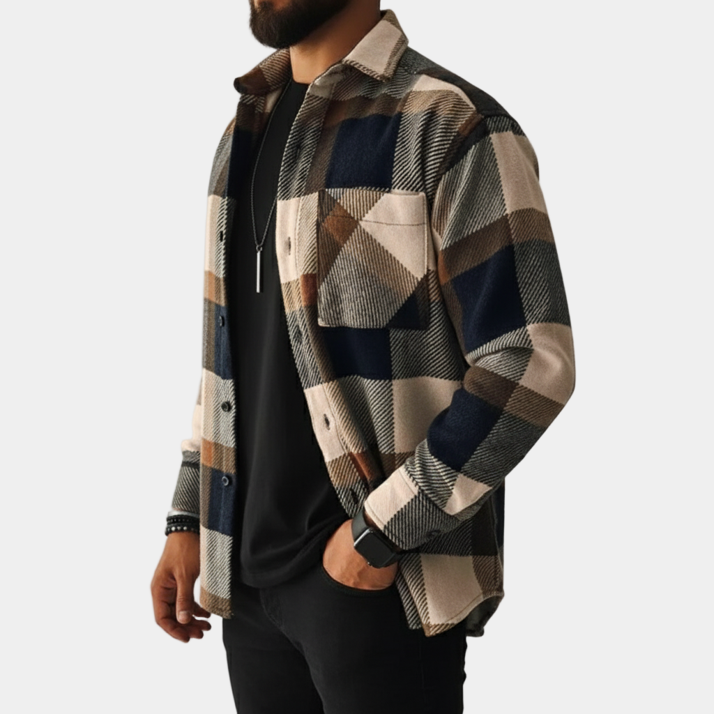 Heren Overshirt Geruit – Warm Overshirt Heren Met Voering Casual & Outdoor