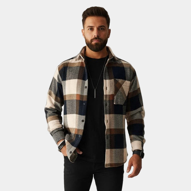 Heren Overshirt Geruit – Warm Overshirt Heren Met Voering Casual & Outdoor