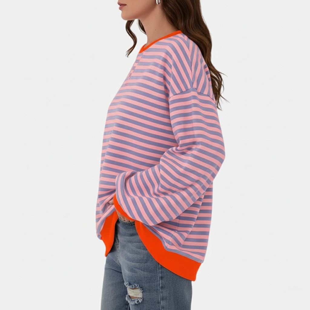 Dames Oversized Trui Gestreepte Trui Casual Dames Sweater
