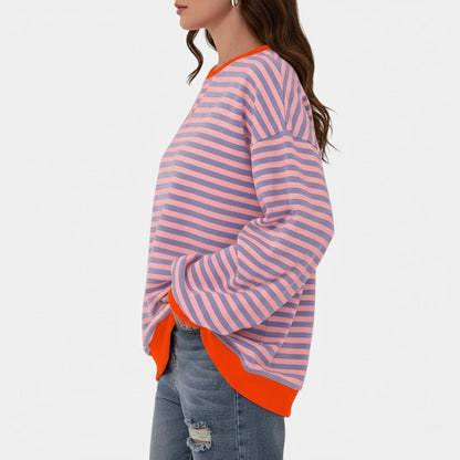 Dames Oversized Trui Gestreepte Trui Casual Dames Sweater