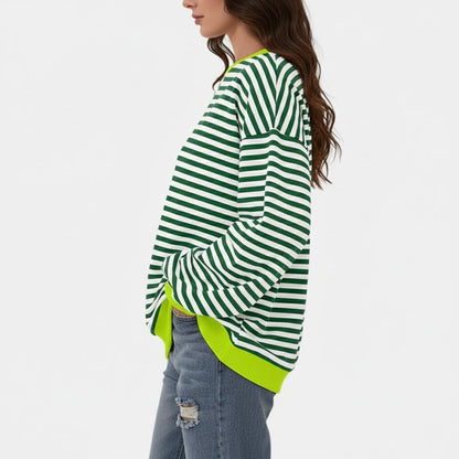Dames Oversized Trui Gestreepte Trui Casual Dames Sweater