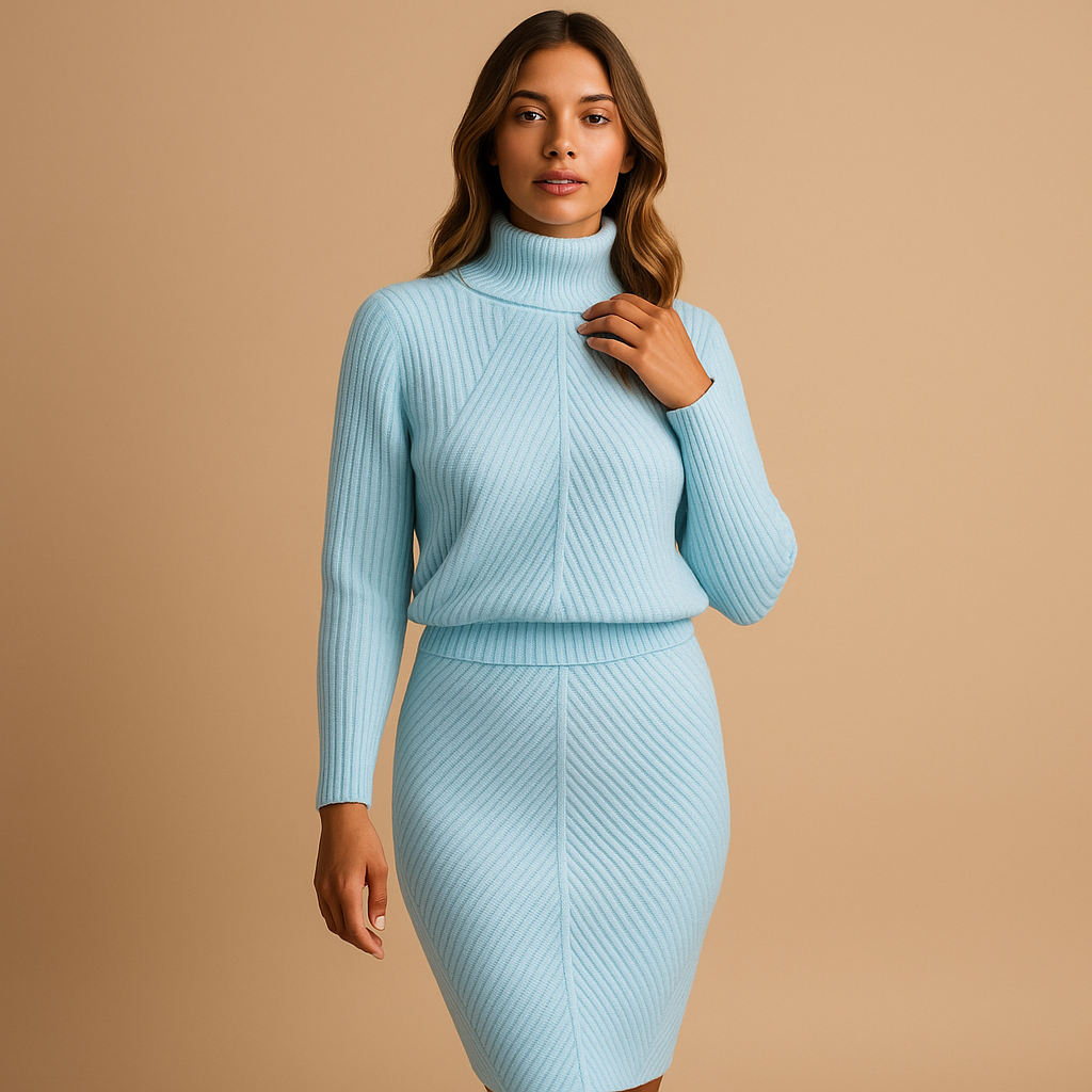 Dames Winterjurk Midi – Warme Midi Jurk Dames Lange Mouwen Elegant Winter